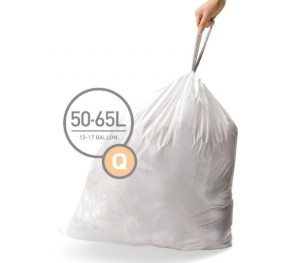Szemeteszsákok, Q kód, 50-65 L / 60 db, műanyag - simplehuman