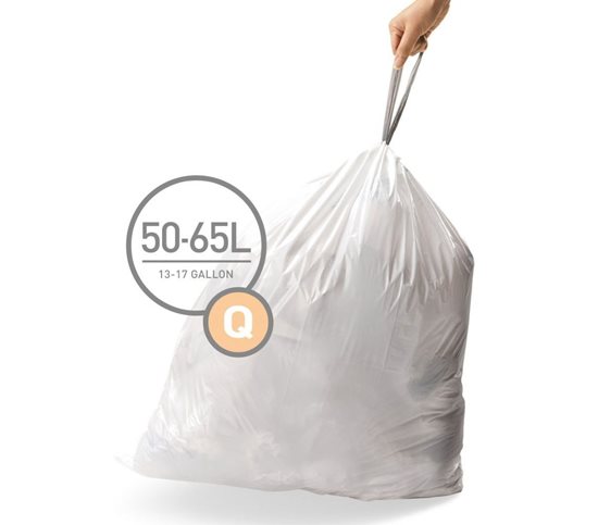 Bolsas de basura, código Q, 50-65 L / 60 uds, plástico - simplehuman