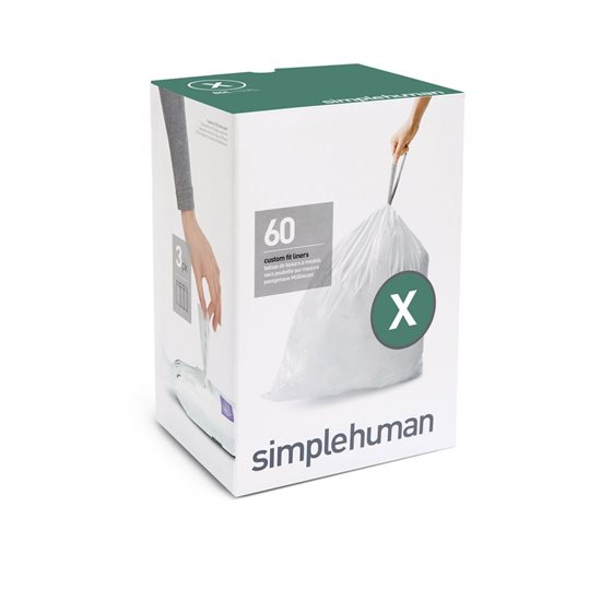 Boroż taż-żibel, kodiċi X, 80 L / 60 biċċa, plastik - marka "simplehuman"