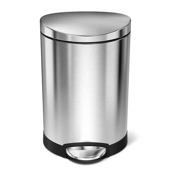 Trash can with pedal, 6 L, stainless steel - simplehuman