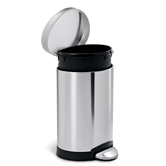 Cubo de basura con pedal, 6 L, acero inoxidable - simplehuman