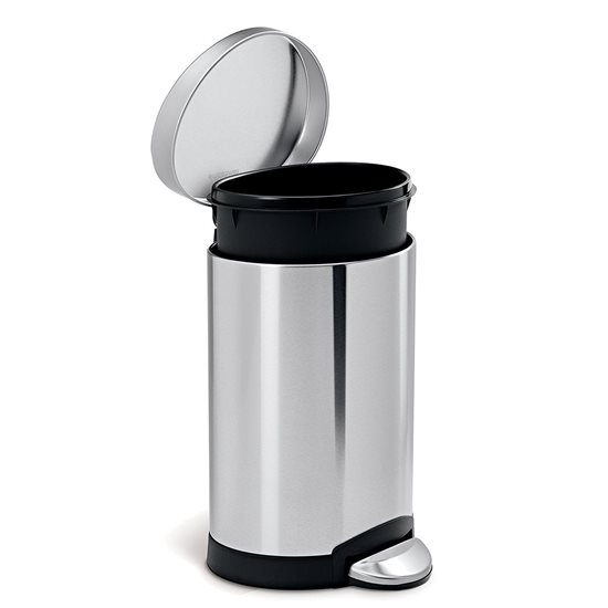 Trash can with pedal, 6 L, stainless steel - simplehuman