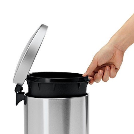 Cubo de basura con pedal, 6 L, acero inoxidable - simplehuman