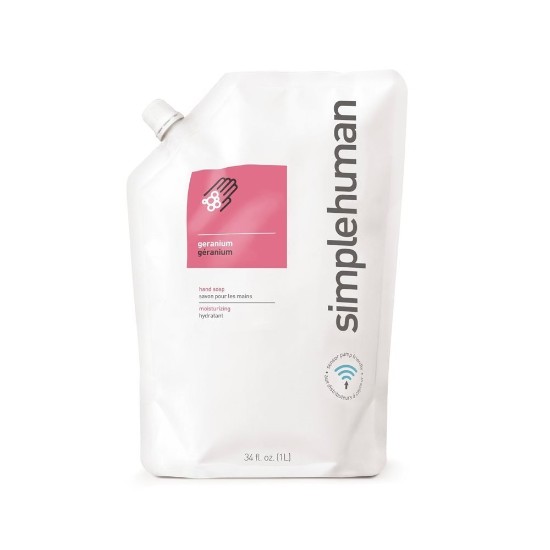 Nestemäisen käsisaippuan täyttö, 1 L, Geranium - simplehuman