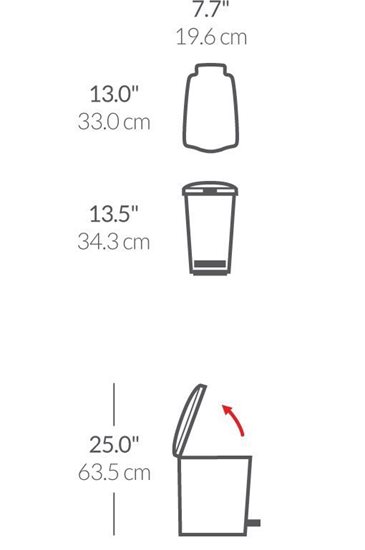 Pedaali prügikast, 10 L, plastik - simplehuman