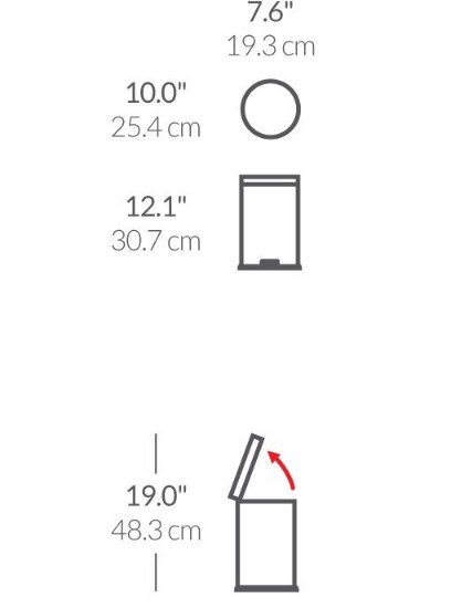 Prullenbak met pedaal, 4,5 L, roestvrij staal - simplehuman