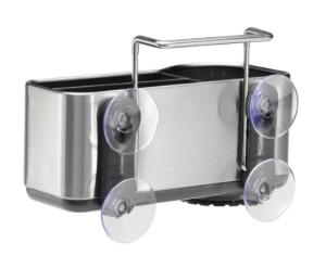 Portaoggetti per lavello, 3 scomparti, acciaio inossidabile - simplehuman