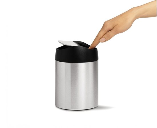 Asztali mini szemetes, 1,5 l, rozsdamentes acél - simplehuman