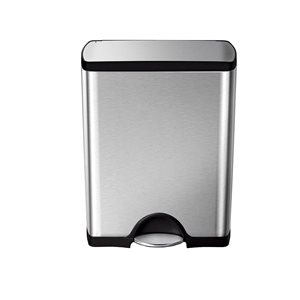 Pedal trash can, 50 L, stainless steel - simplehuman