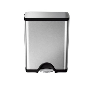 Cubo de basura con pedal, 50 L, acero inoxidable - simplehuman