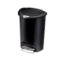 Cubo De Basura Con Pedal, 50 L, Semicircular, PláStico, Negro - Simple-image