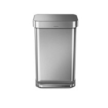 Trash can with pedal, 45 L, stainless steel - "simplehuman" brand