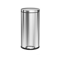 Trash can with pedal, 30 L, stainless steel - simplehuman