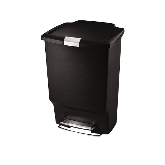Cubo de basura con pedal, 45 L, plástico, Negro - simplehuman