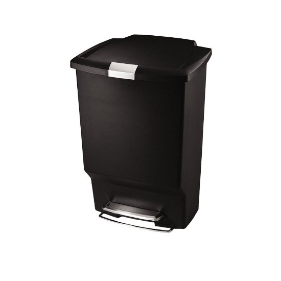 Pedaaliga prügikast, 45 L, plastik, Must – simplehuman