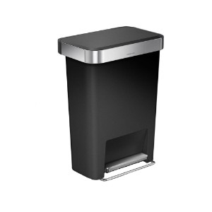 Cubo de basura con pedal, 45 L, plástico - simplehuman