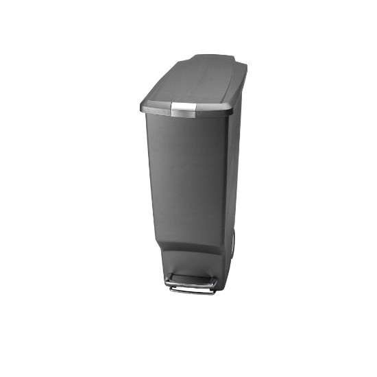 Trash can with pedal, 40 L, plastic, Grey - simplehuman