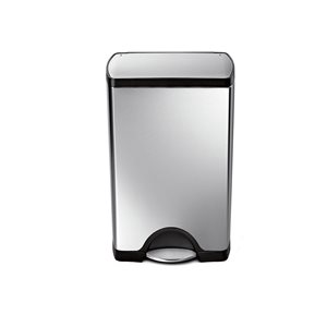 Pedal trash can, 38 L, stainless steel - simplehuman