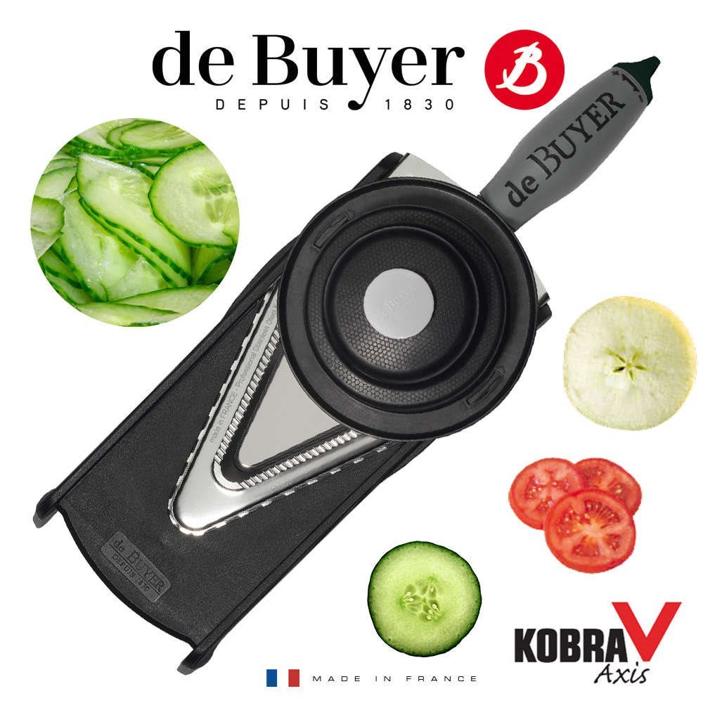 De Buyer Mandolina Swing Plus Rossa, 40 Cm, Tagliaverdure Professionale Con Lame Intercambiabili Per Fette Lisce E Ondulate E Julienne 4 E 10 Mm