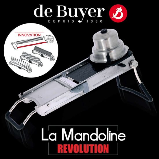 "REVOLUTION" mandolina su dvigubu horizontaliu peiliuku - de Buyer prekės ženklas