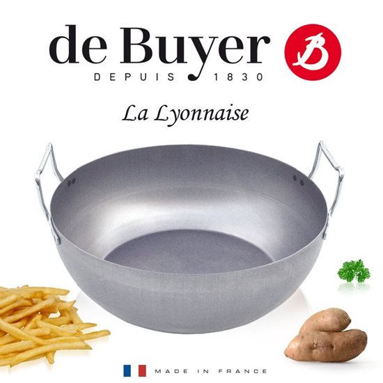 Poêle à frire profonde, acier, 32cm/6L, "La Lyonnaise" - de Buyer