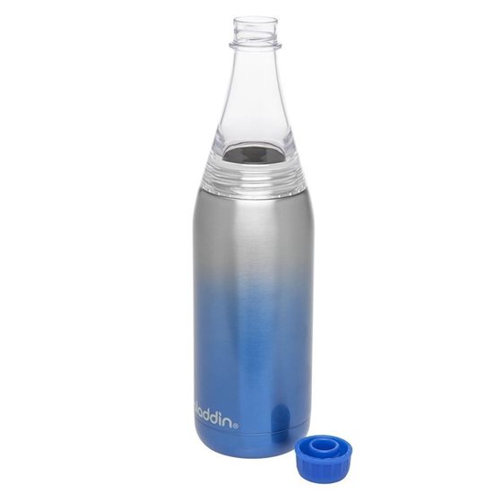 Stainless steel Fresco Twist&Go bottle 600 ml, Blue - Aladdin