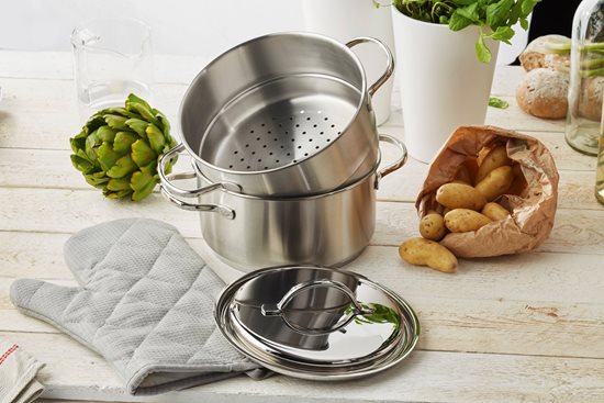 Conjunto para cozinhar a vapor, 20 cm/3 l "Resto", aço inoxidável - Demeyere