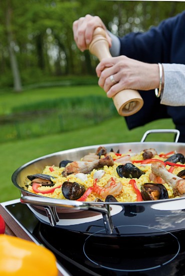 Paella keptuvė, 3 sluoksnių, nerūdijantis plienas, 46 cm, "Specialties" - Demeyere