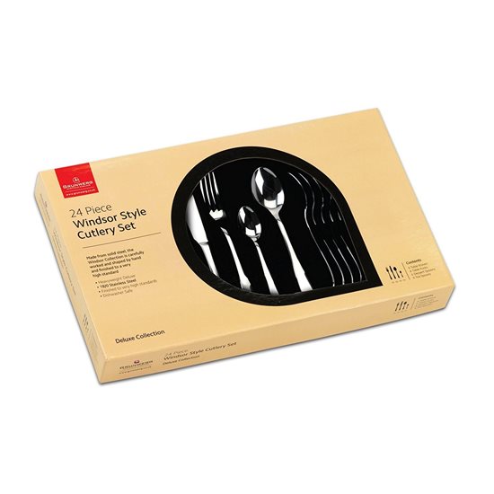 24-piece "Windsor" cutlery set, stainless steel - Grunwerg