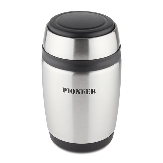 "Pioneer" termoizolační hrnek s čajovou lžičkou, na polévku, 580 ml, nerez - Grunwerg