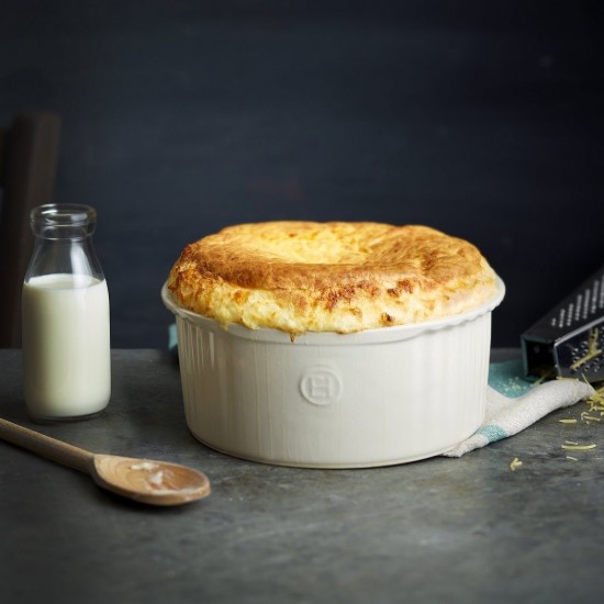 Ceramic souffle baking dish, 23 x 21,5 cm/2,2 l, Clay - Emile Henry