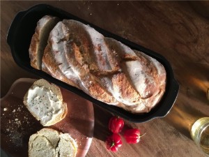 Batard bread baking pan, ceramic, 39x16.5 cm/4.5 l, Charcoal - Emile Henry