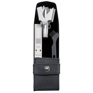 3-piece hair and nails grooming set, in black leather case, TWINOX - Zwilling 