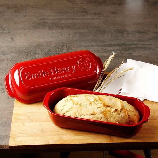 Batard bread baking pan, ceramic, 39x16.5 cm/4.5 l, Burgundy - Emile Henry 