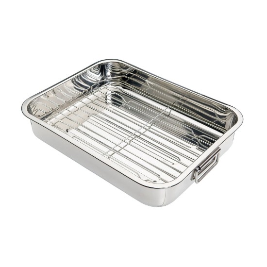 Nerūsējošā tērauda paplāte ar noņemamu grilu, 38 x 27,5 cm - no Kitchen Craft