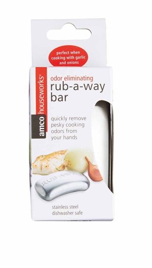 Stainless steel "Rub-a-way" odour absorbant, soap bar-shaped - Kitchen Craft