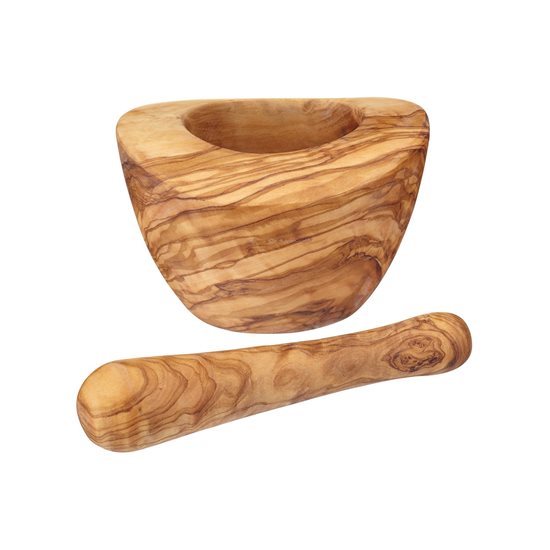 Mortar with pestle, 13 cm, olive wood - Kitchen Craft