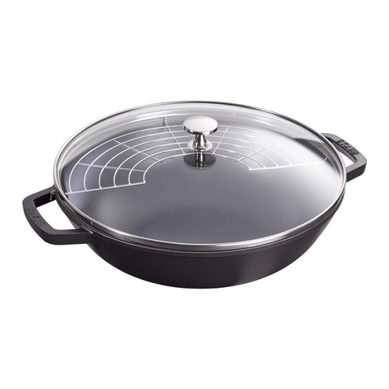 Wok pan, cast iron, 30cm, Black - Staub