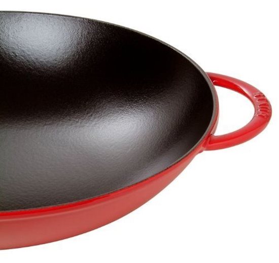  Wok pan, cast iron, 37 cm, Cherry - Staub
