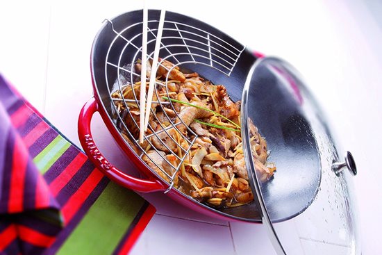  Poêle wok, fonte, 37 cm, Cherry - Staub