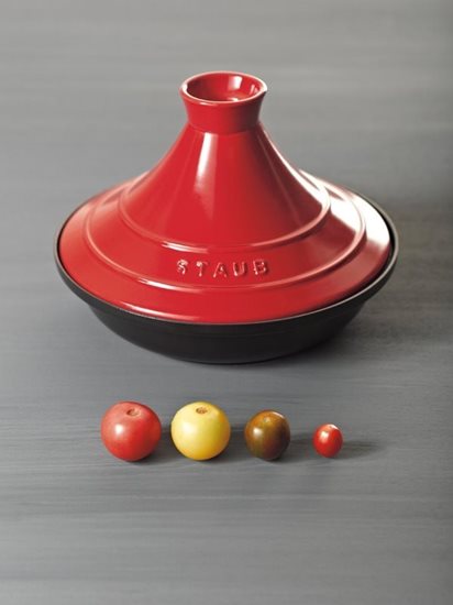 Tajine pagamintas iš ketaus su keraminiu dangčiu, 28 cm, Cherry - Staub 