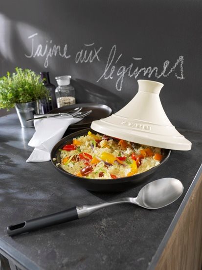 Tajine déanta as iarann teilgthe le clúdach ceirmeach, 20 cm / 0.6 l, Cream - Staub