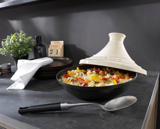 Tajine de hierro fundido con tapa de cerámica, 20 cm/0,6 l, Cream - Staub