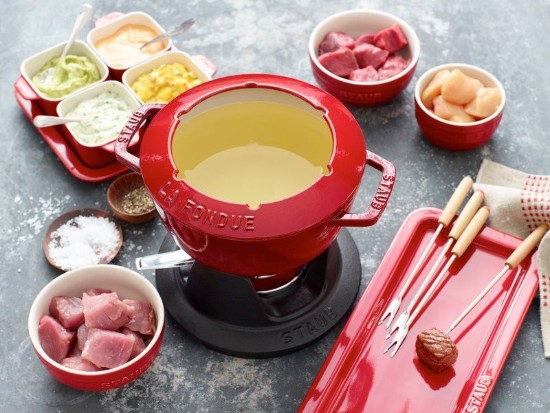 Komplet do fondue żeliwny 20 cm, Cherry - Staub