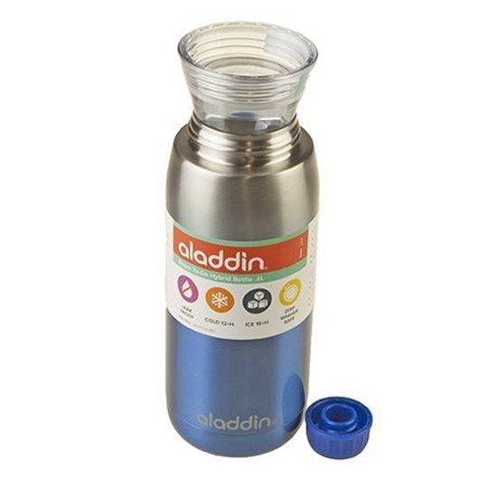 Stainless steel Fresco Twist&Go bottle 600 ml, Blue - Aladdin
