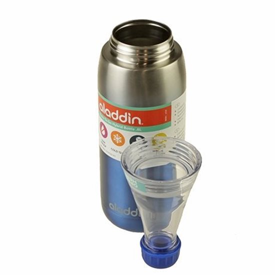 Stainless steel Fresco Twist&Go bottle 600 ml, Blue - Aladdin