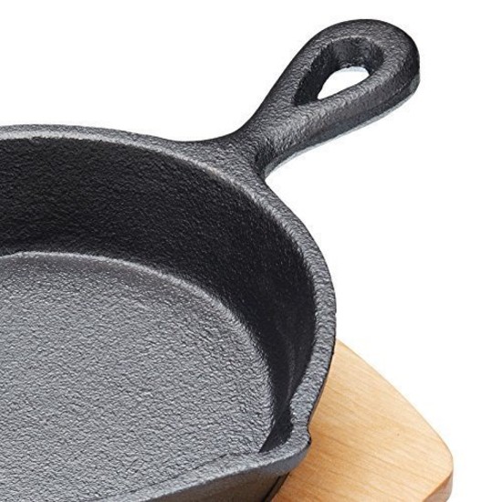 Mini-frying pan, cast iron, 14.5 cm, with wooden support, "Artesa"  - Kitchen Craft