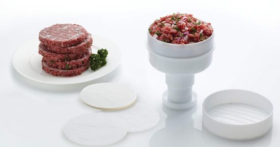 Set avec presse pour burgers et 100 disques cirés, 9 cm - par Kitchen Craft