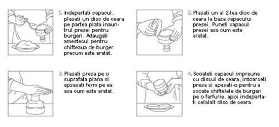 Set med press för hamburgare och 100 vaxade skivor, 9 cm - från Kitchen Craft