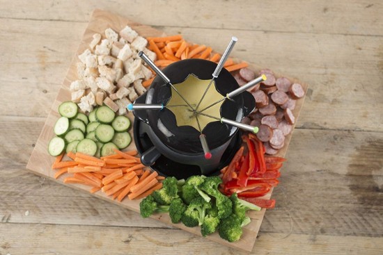 8-osaline fondüükomplekt, valmistatud emailitud malmist – firmalt Kitchen Craft